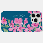 Roze waterverf bloemmotief Case-Mate iPhone case (Achterkant (horizontaal))