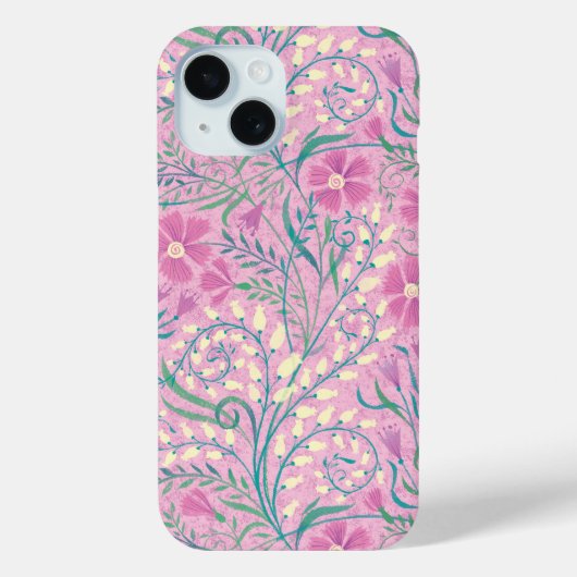 Roze waterverf bloemmotief Case-Mate iPhone case (Achterkant)