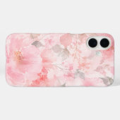 Roze Waterverf Bloemmotief Case-Mate iPhone Case (Achterkant (horizontaal))