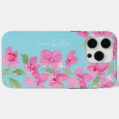 Roze waterverf bloemmotief Case-Mate iPhone case (Achterkant (horizontaal))