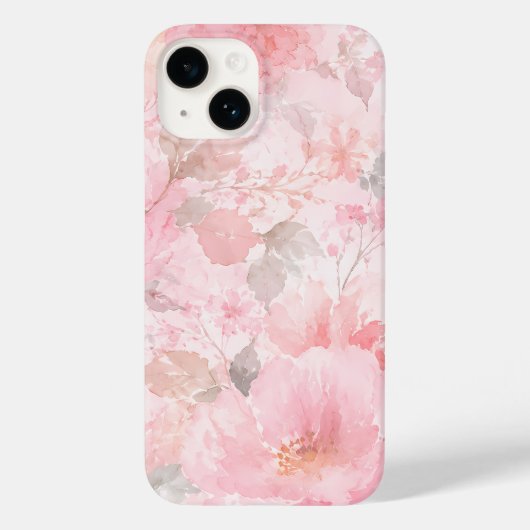Roze Waterverf Bloemmotief Case-Mate iPhone Case (Achterkant)