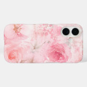 Roze Waterverf Bloemmotief Case-Mate iPhone Case (Achterkant (horizontaal))
