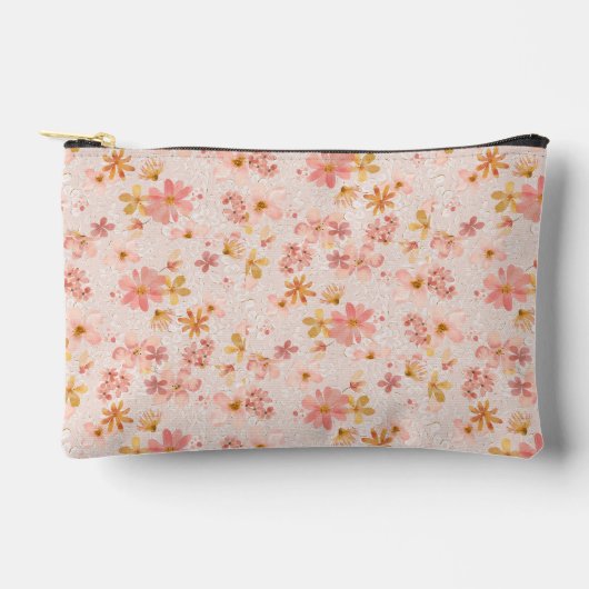Roze Waterverf Bloemmotief Etui (Voorkant)