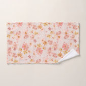 Roze Waterverf Bloemmotief Handdoek (Handdoek)