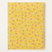 Roze Waterverf bloemmotief heldergeel Planner (Achterkant)