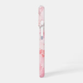Roze Waterverf Bloemmotief iPhone 16 Hoesje (Linkerkant)
