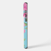 Roze waterverf bloemmotief iPhone hoesje (Linkerkant)
