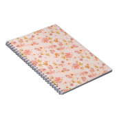 Roze Waterverf Bloemmotief Notitieboek (Rechterzijde)