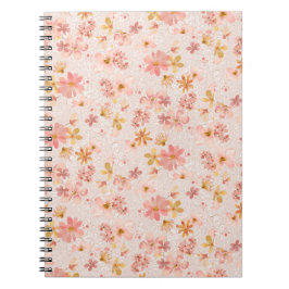 Roze Waterverf Bloemmotief Notitieboek