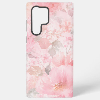 Roze Waterverf Bloemmotief Samsung Galaxy Hoesje