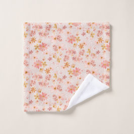 Roze Waterverf Bloemmotief Washandje