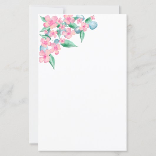 Roze Waterverf bloemontwerp (Voorkant)