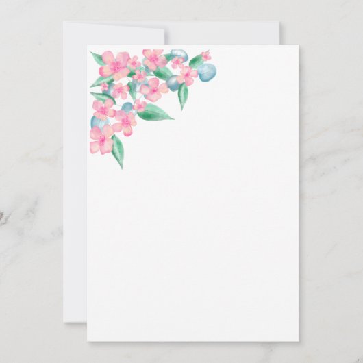 Roze Waterverf bloemontwerp Kaart (Voorkant)