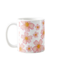 Roze waterverf bloempatroon