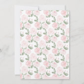 Roze Waterverf Bloemrijke Meisje Doop Kaart (Achterkant)