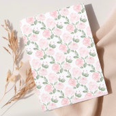 Roze Waterverf Bloemrijke Meisje Doop Kaart