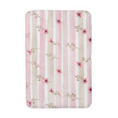 Roze waterverf bloemstreeppatroon badmat (Voorkant Verticaal)