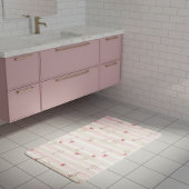 Roze waterverf bloemstreeppatroon badmat