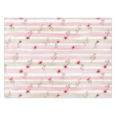 Roze waterverf bloemstreeppatroon tafelkleed (Voorkant (Horizontaal))