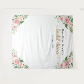 Roze waterverf bloemstuk bruiloft tapestry wandkleed (Voorkant (horizontaal))