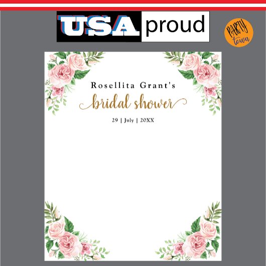 Roze waterverf bloemstuk bruiloft tapestry wandkleed