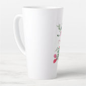 Roze waterverf bloemstuk gepersonaliseerd latte mok (Linkerhoek)