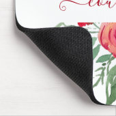 Roze waterverf bloemstuk gepersonaliseerd muismat (Hoek)