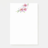 Roze waterverf bloemstuk gepersonaliseerd  post-it® notes (Voorkant)