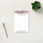 Roze waterverf bloemstuk gepersonaliseerd post-it® notes (Kantoor)
