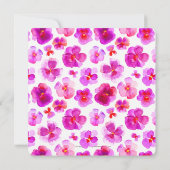 Roze waterverf bloemtrouwuitnodigingen kaart (Achterkant)