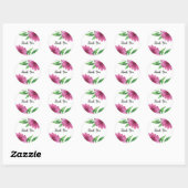 Roze Waterverf Bloemvezel Vrijgezellenfeest van de Ronde Sticker (Vel)
