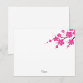 Roze Waterverf Bloesbloesems 2 Notitiekaartje (Voorkant / Achterkant)