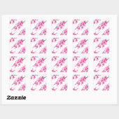 Roze Waterverf bloesems Vierkante Sticker (Vel)