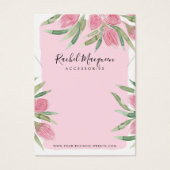Roze Waterverf Blooming Floral Ketting Display Visitekaartje (Voorkant)