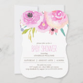 Roze Waterverf Blooms Baby shower Kaart (Voorkant)