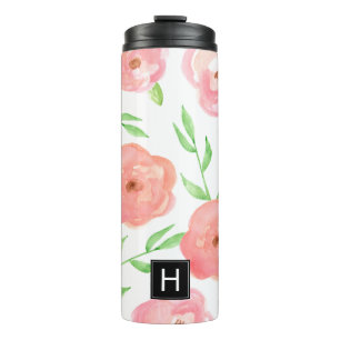 Roze Waterverf Blooms Thermosbeker