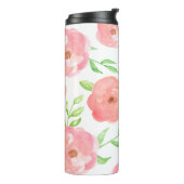 Roze Waterverf Blooms Thermosbeker (Gedraaid links)