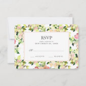 Roze Waterverf Blossom Pattern - Wedding RSVP (Voorkant)