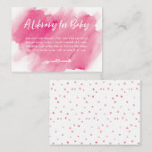 Roze waterverf Boek Aanvraag Baby shower Kaart (Voorkant / Achterkant)