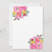 Roze Waterverf Boeket | Floral Housewarming Kaart (Achterkant)