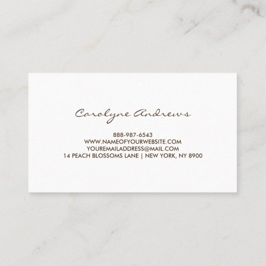 Roze Waterverf Bohemian Floral Wreater Visitekaartje (Achterkant)