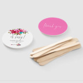 Roze Waterverf Boho Chic Floral Baby shower Handwaaier (Niet-gemonteerd)