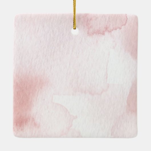 Roze Waterverf Boho Rainbow Eerste Kerstmis Keramisch Ornament (Achterkant)