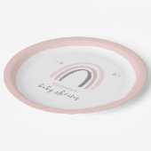 Roze Waterverf Boho Regenboog Baby shower Papieren Bordje (Gekanteld)