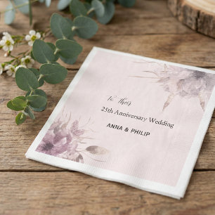 Roze  waterverf  boho  succulent vintage bloem servet