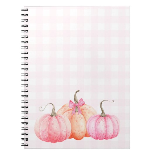 Roze Waterverf boog pompoenen voor Herfst Notitieboek (Voorkant)