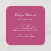 Roze waterverf boog zeeschelp logo visitekaartje (Achterkant)