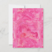 Roze Waterverf Boom van Life Reception Kaart (Achterkant)