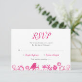 Roze Waterverf Boom van Life RSVP (Staand voorkant)