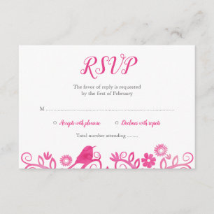 Roze Waterverf Boom van Life RSVP Kaartje
